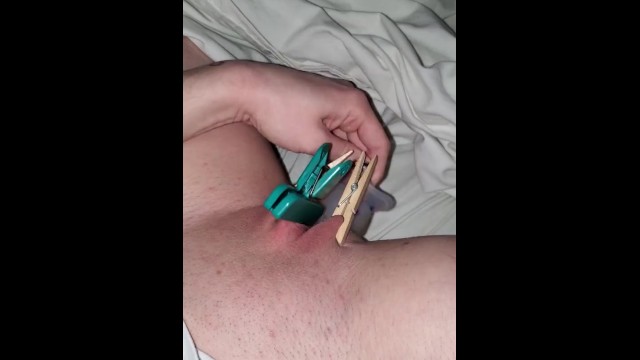 orgasm denial slut edging with clit clamp