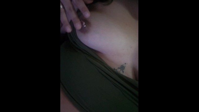 Playing with my pierced nipples