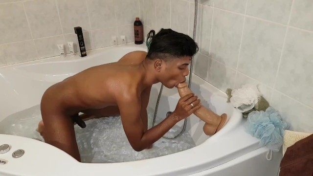 Bath with a monster cock