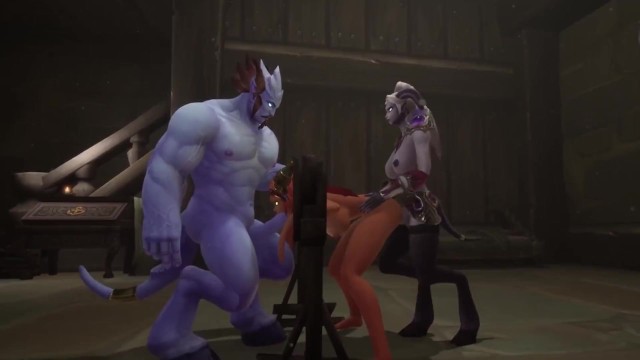 Redhead Elf has BSDM Threesome sex in a dungeon | Warcraft Parody
