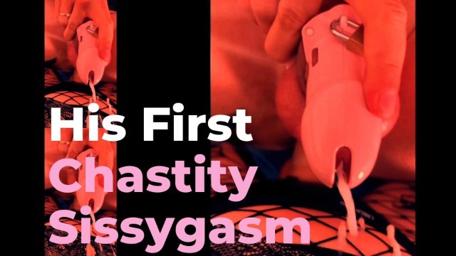 [TRAILER] ???? HIS FIRST CHASTITY SISSYGASM (001)
