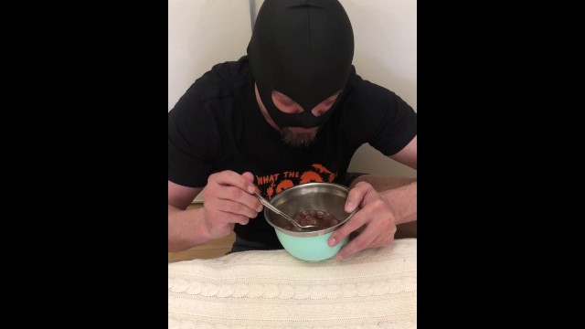 breakfast for a slave, cereal with pee, drink all the way to the end!!!!